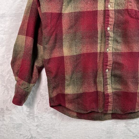 Pendleton Lodge Shirt Men's Medium Shacket Flannel Wool Red Button Down Outdoor - Picture 5 of 16